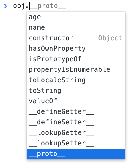 Object properties in console