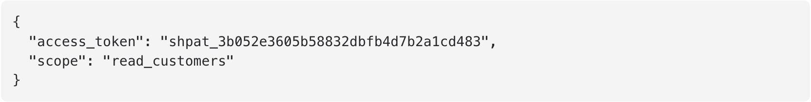 Generated Shopify Admin Token Output